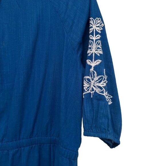 Draper James Blue 3/4 sleeve Midi Embroidered Dress- size M - Picture 4 of 7